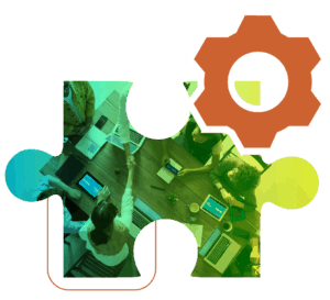 Puzzle piece and gear